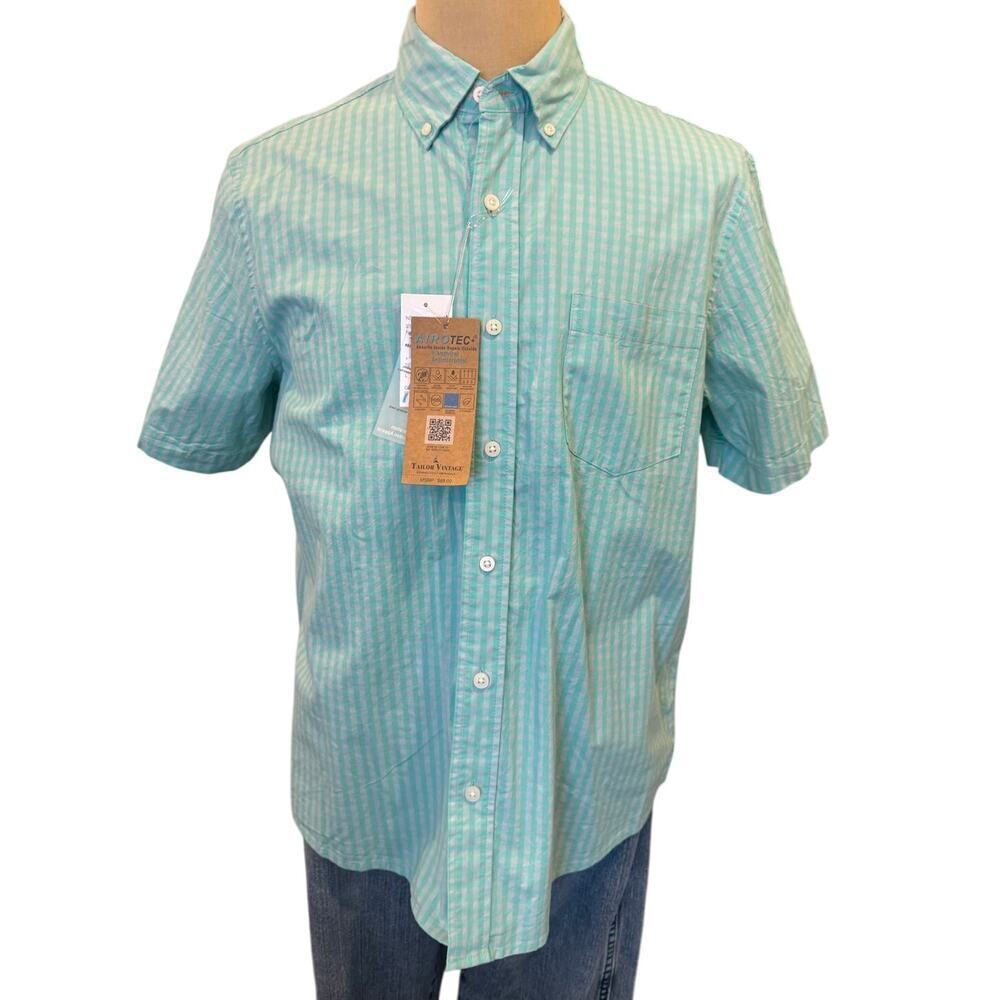 NWT TAILOR VINTAGE Luxe Performance Button Down Shirt Men size L